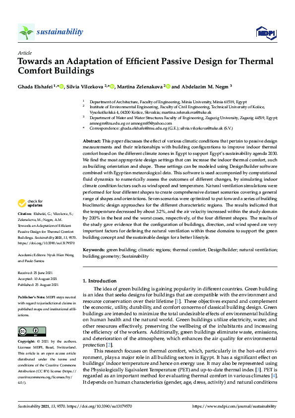 (PDF) Towards an Adaptation of Efficient Passive Design for Thermal ...