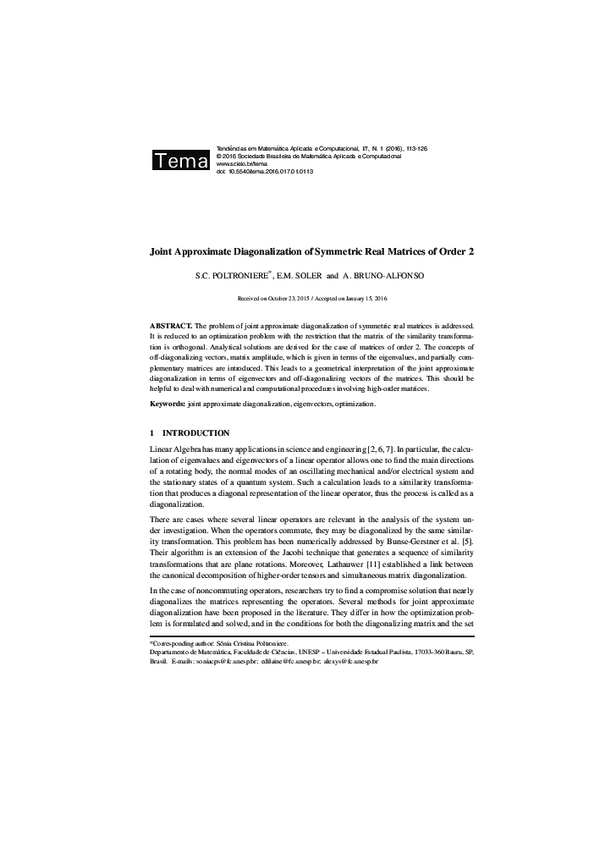 (PDF) Joint Approximate Diagonalization of Symmetric Real Matrices of ...