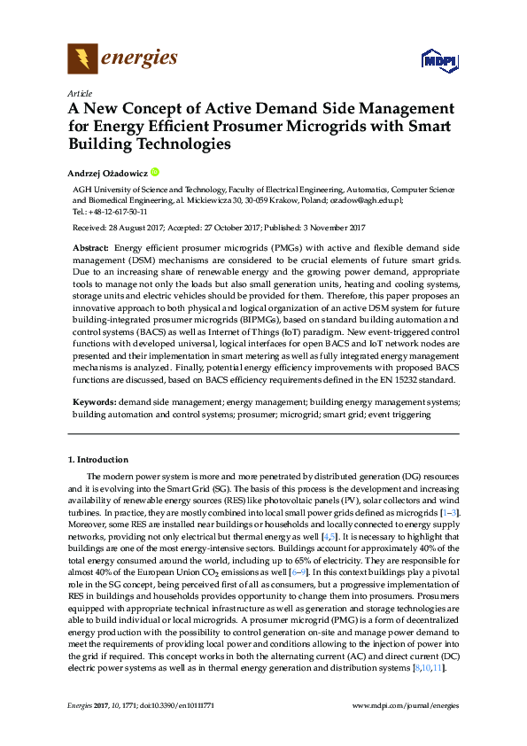 (PDF) A New Concept of Active Demand Side Management for Energy ...