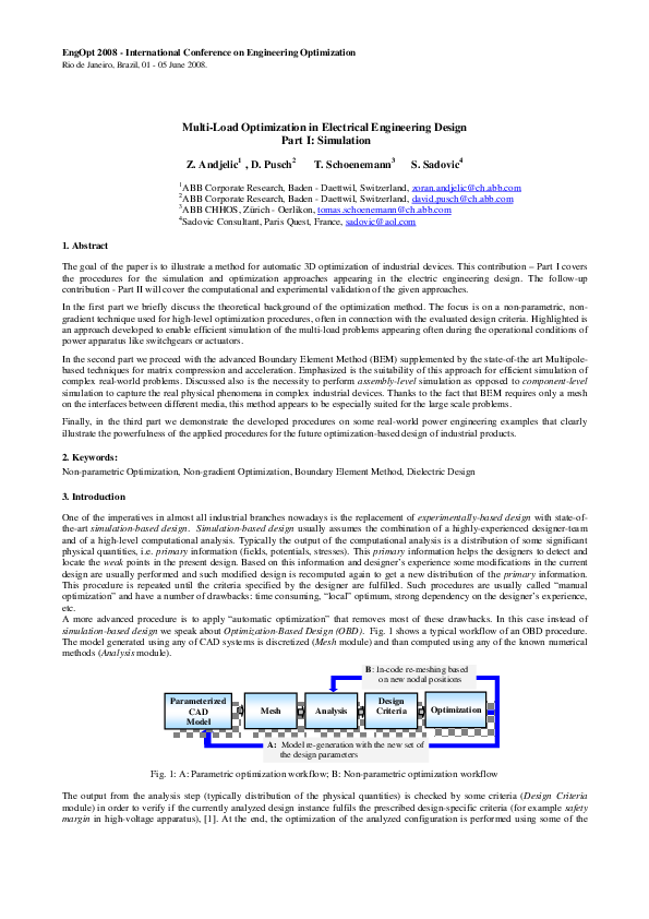 (PDF) Multi-Load Optimization in Electrical Engineering Design Part I ...