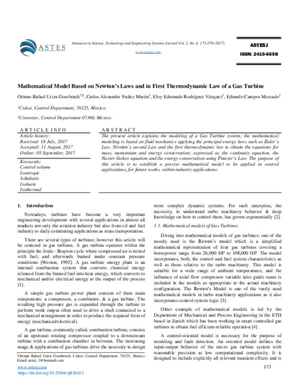(PDF) Mathematical Model Based on Newton’s Laws and in First ...