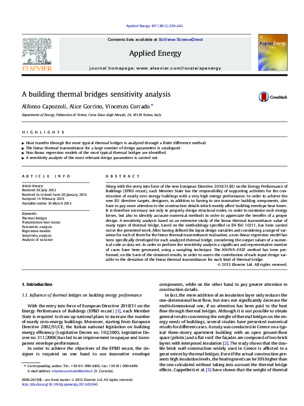 (PDF) A building thermal bridges sensitivity analysis