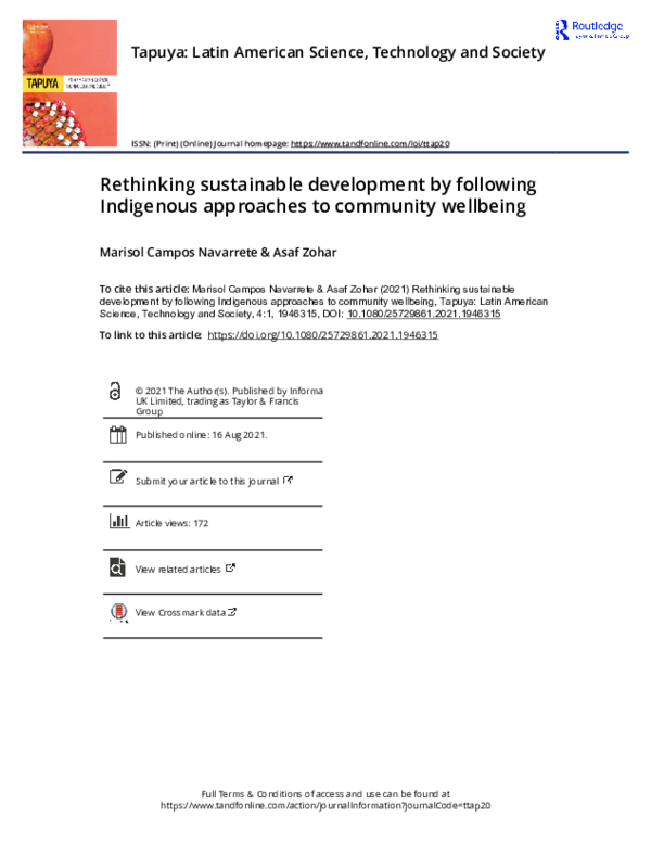 (PDF) Rethinking sustainable development by following Indigenous ...