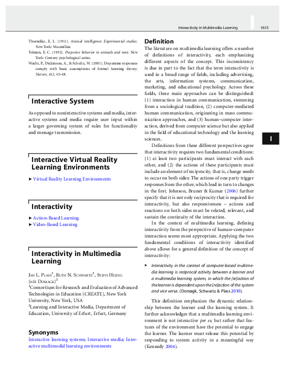 (PDF) Interactivity in Multimedia Learning