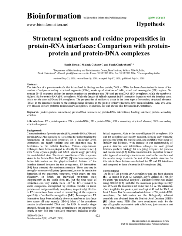 Structural segments and residue propensities in protein-RNA interfaces: comparison with protein-protein and protein-DNA complexes