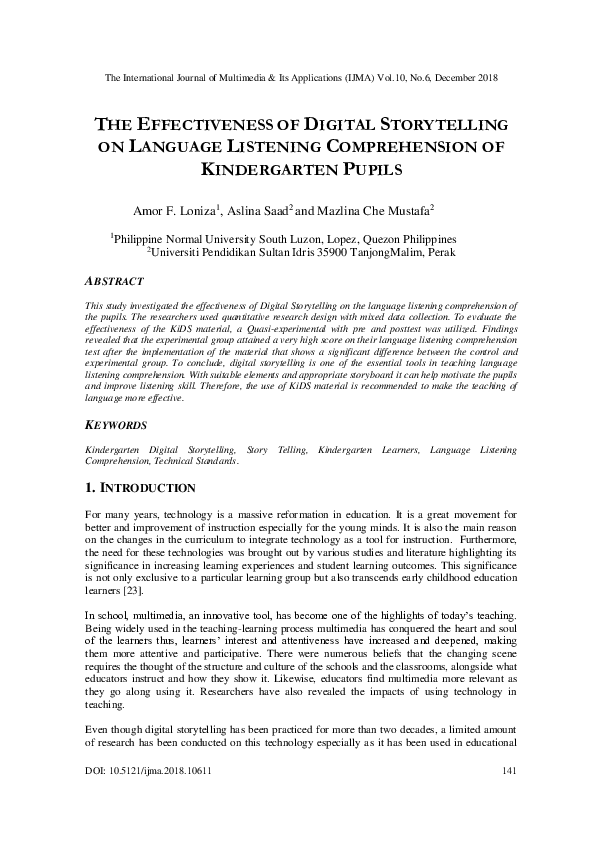 (PDF) The Effectiveness of Digital Storytelling on Language Listening ...