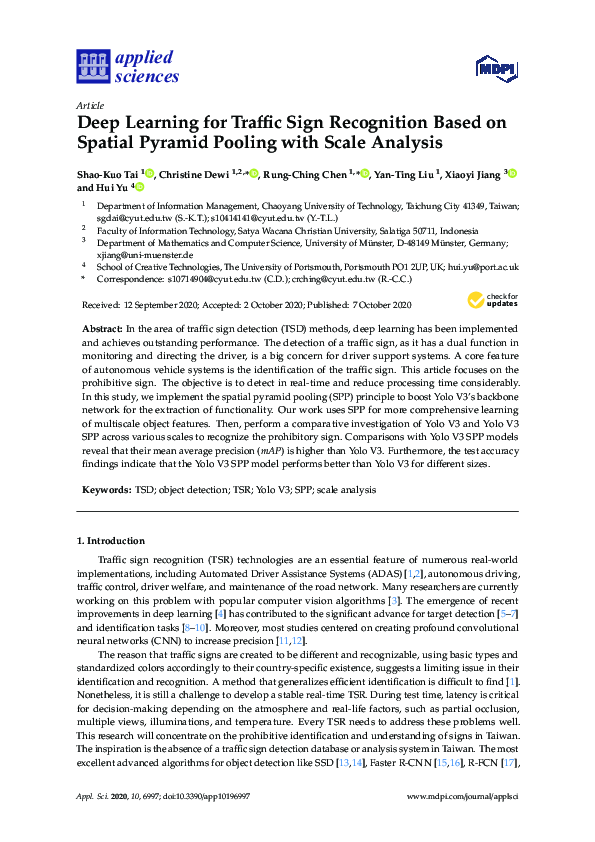 (PDF) Deep Learning for Traffic Sign Recognition Based on Spatial ...