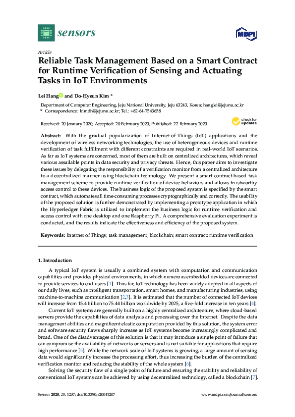 (PDF) Reliable Task Management Based on a Smart Contract for Runtime ...