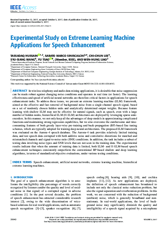 (PDF) Experimental Study on Extreme Learning Machine Applications for ...
