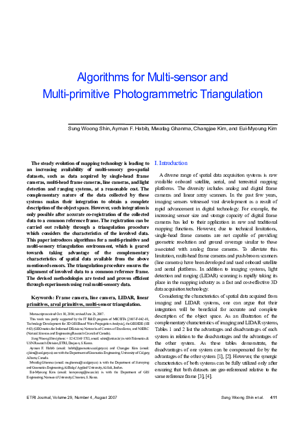 (PDF) Algorithms for Multi-sensor and Multi-primitive Photogrammetric ...