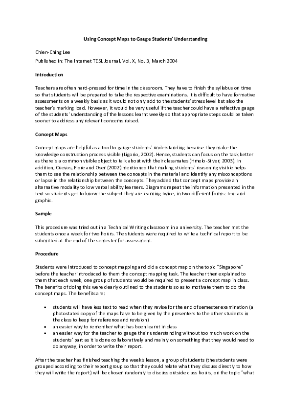 (PDF) Using concept maps to gauge students’ understanding