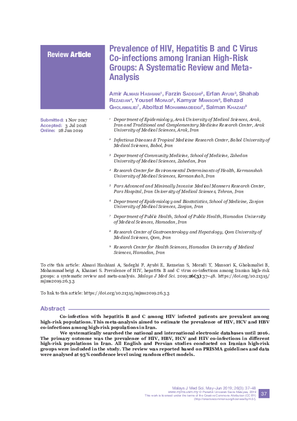 (PDF) Prevalence of HIV, Hepatitis B and C Virus Co-infections among ...