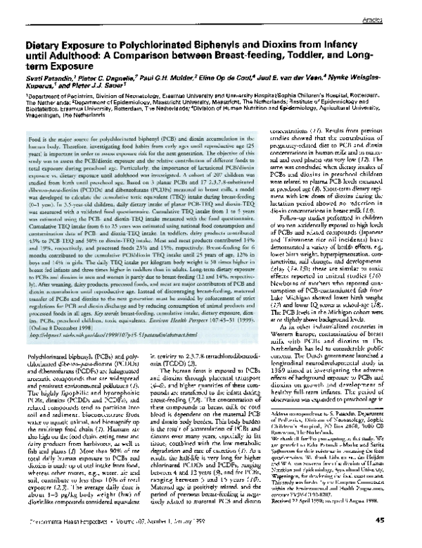(PDF) Dietary exposure to polychlorinated biphenyls and dioxins from ...