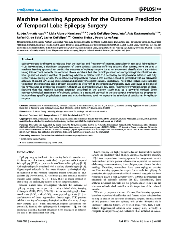 (PDF) Machine Learning Approach for the Outcome Prediction of Temporal ...