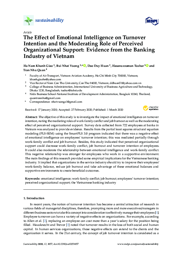 (PDF) The Effect of Emotional Intelligence on Turnover Intention and ...