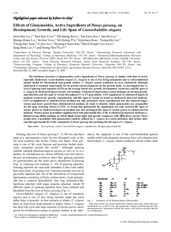 (PDF) Effects of Ginsenosides, Active Ingredients of Panax ginseng, on ...