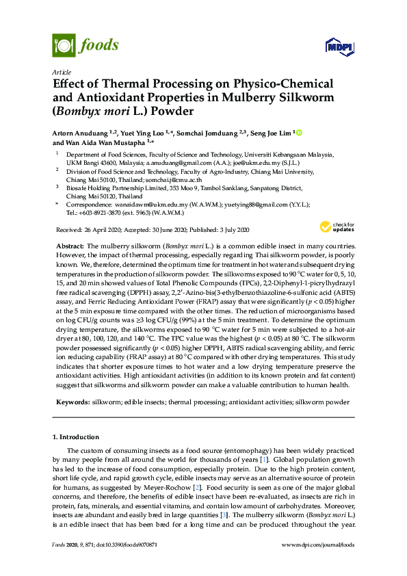 (PDF) Effect of Thermal Processing on Physico-Chemical and Antioxidant ...