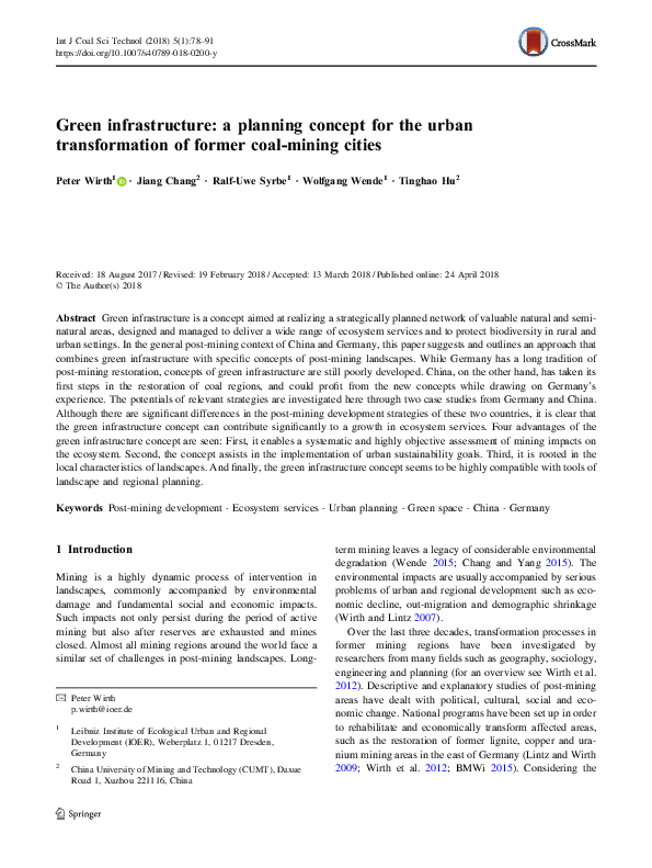 (PDF) Green infrastructure: a planning concept for the urban ...