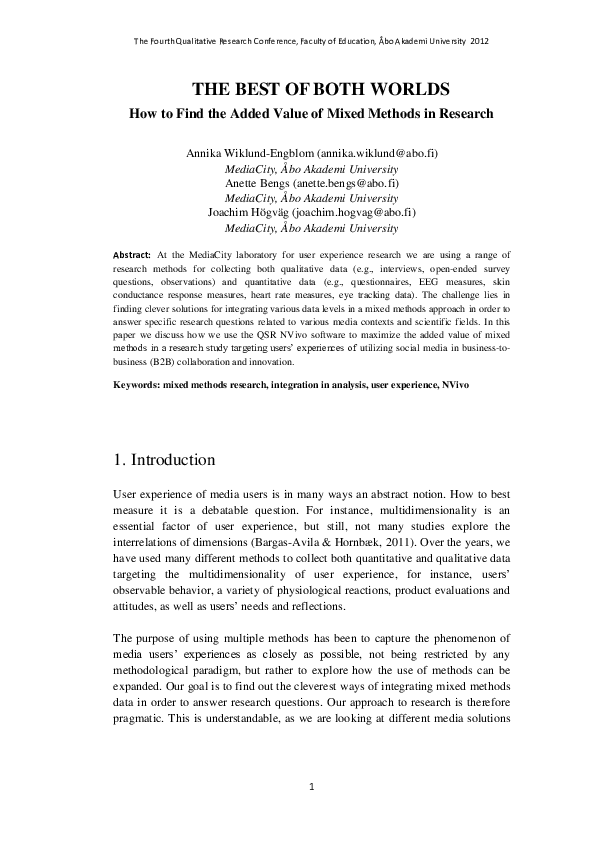  PDF THE BEST OF BOTH WORLDS How To Find The Added Value Of Mixed 
