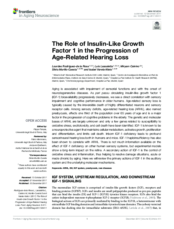 (PDF) The Role of Insulin-Like Growth Factor 1 in the Progression of ...