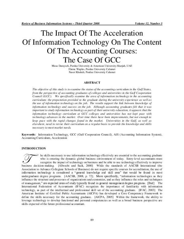(PDF) The Impact Of The Acceleration Of Information Technology On The ...