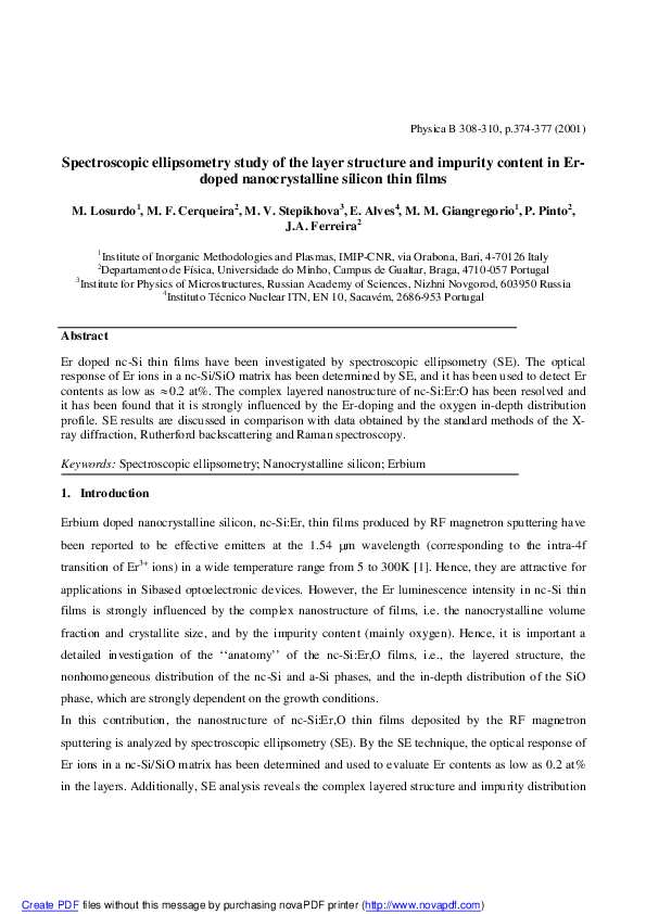(PDF) Spectroscopic ellipsometry study of the layer structure and ...