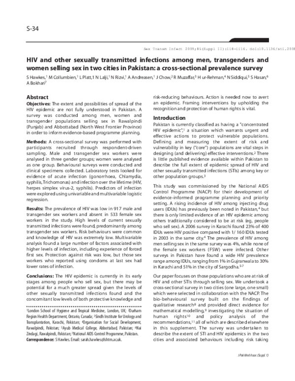 (PDF) HIV and other sexually transmitted infections among men ...