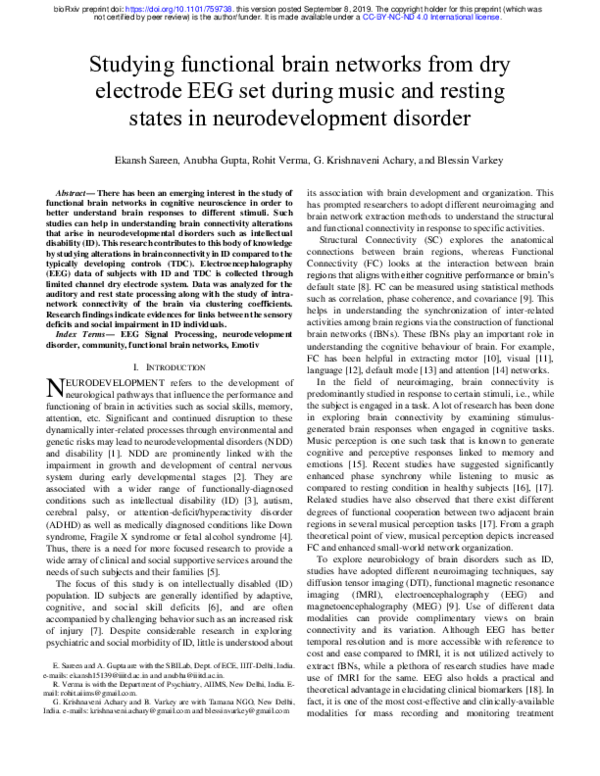 (PDF) Studying functional brain networks from dry electrode EEG set ...
