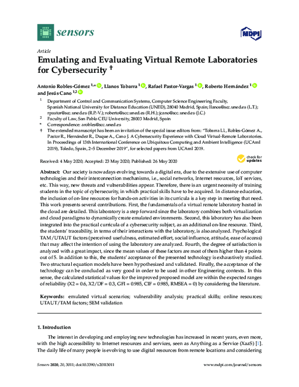 (PDF) Emulating and Evaluating Virtual Remote Laboratories for ...