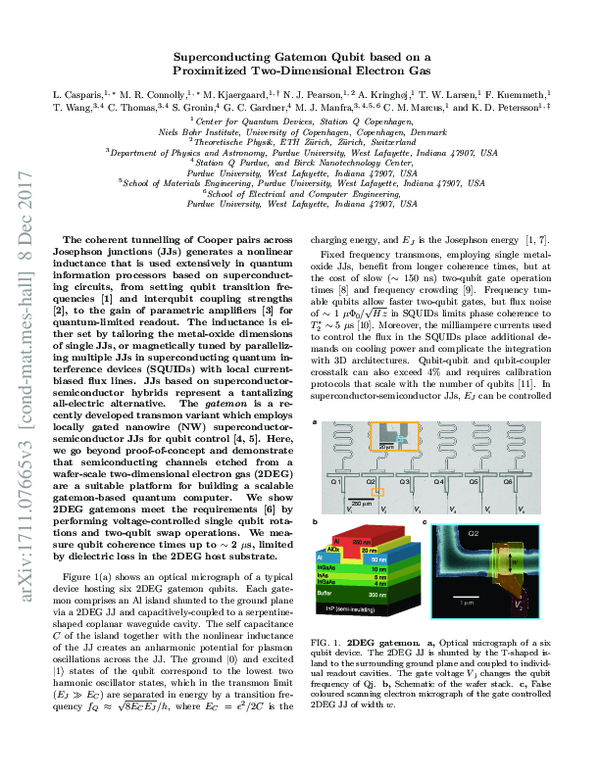 (PDF) Superconducting gatemon qubit based on a proximitized two ...