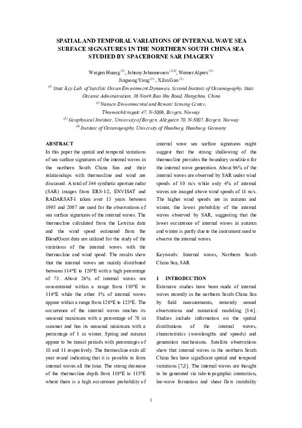 (PDF) Spatial and temporal variations of internal wave sea surface ...