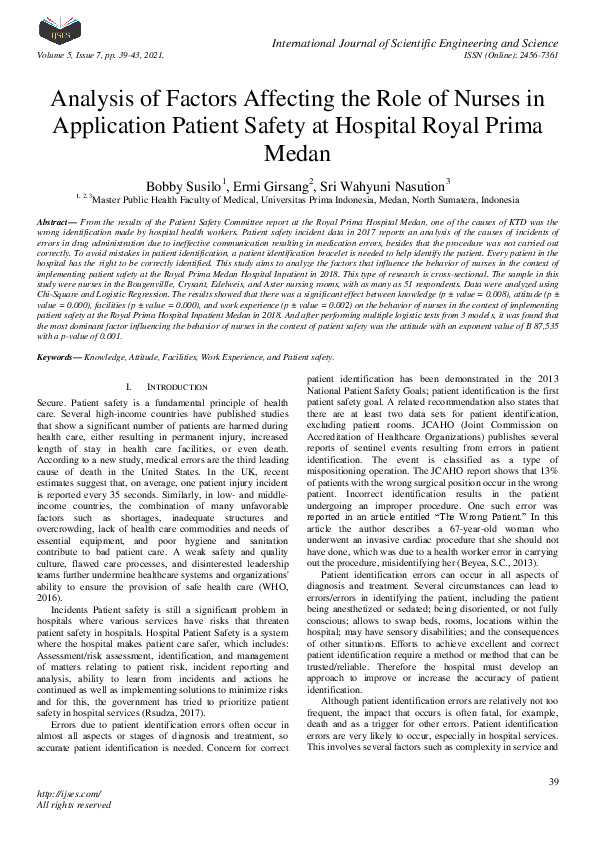 (PDF) Analysis of Factors Affecting the Role of Nurses in Application ...