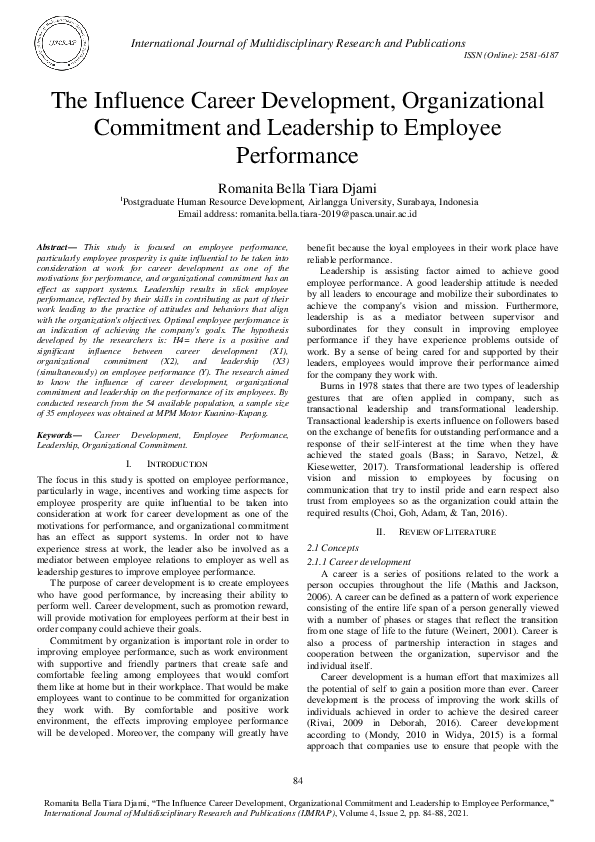 (PDF) The Influence Career Development, Organizational Commitment and ...