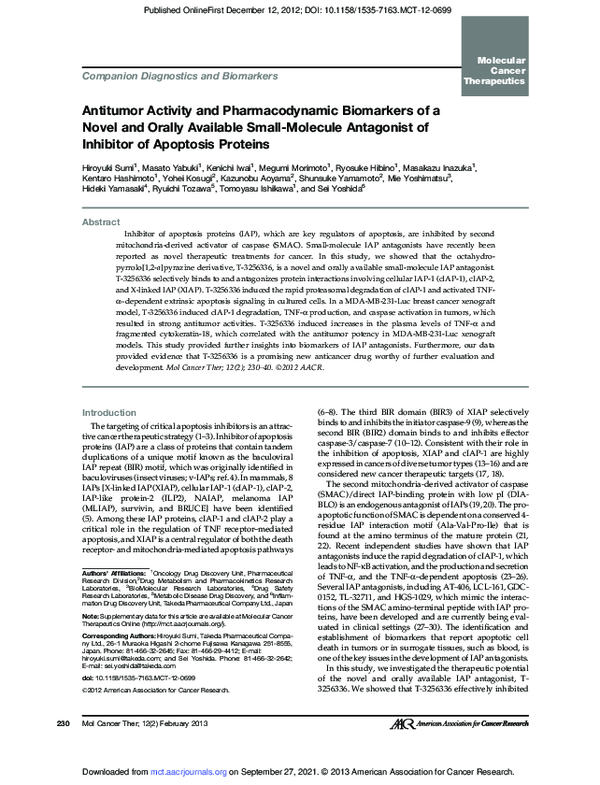 (PDF) Antitumor activity and pharmacodynamic biomarkers of a novel and ...