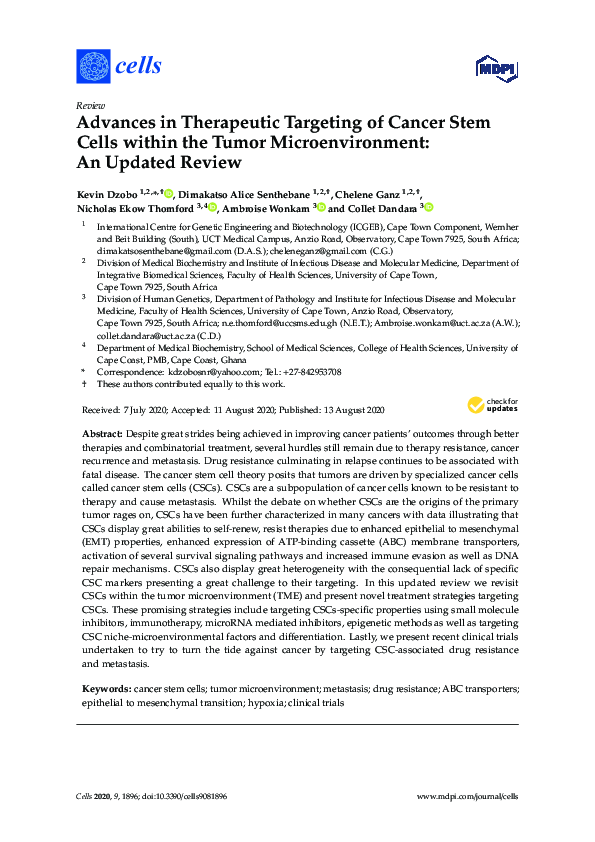 (PDF) Advances in Therapeutic Targeting of Cancer Stem Cells within the ...