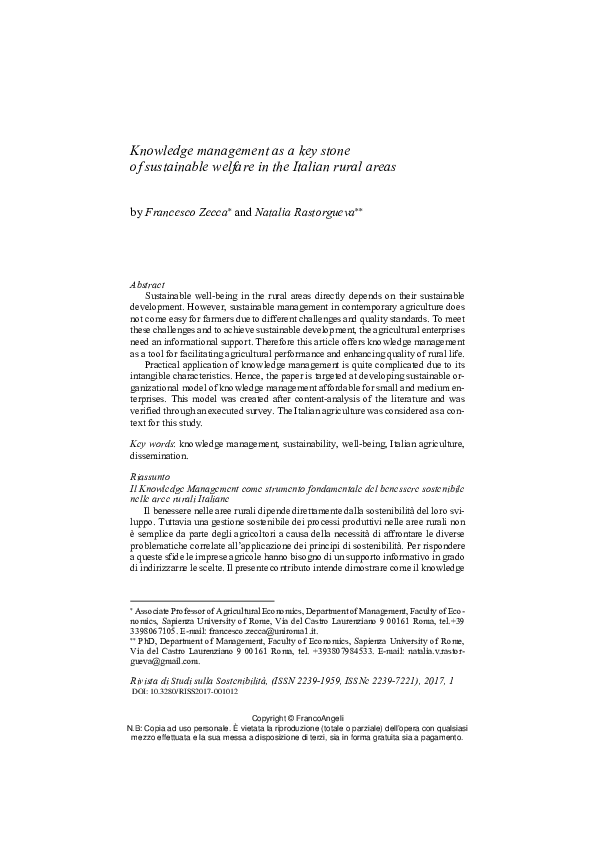 (PDF) Knowledge management as a key stone of sustainable welfare in the ...