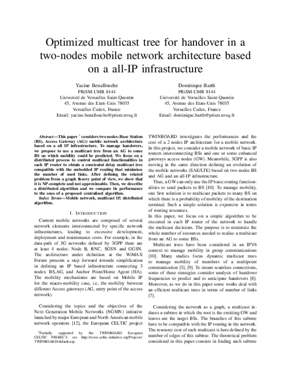 (PDF) Optimized Multicast Tree for Handover in a Two-Nodes Mobile ...
