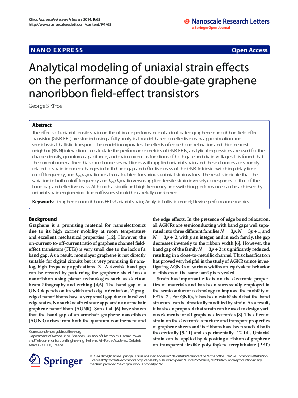 (PDF) Analytical modeling of uniaxial strain effects on the performance ...