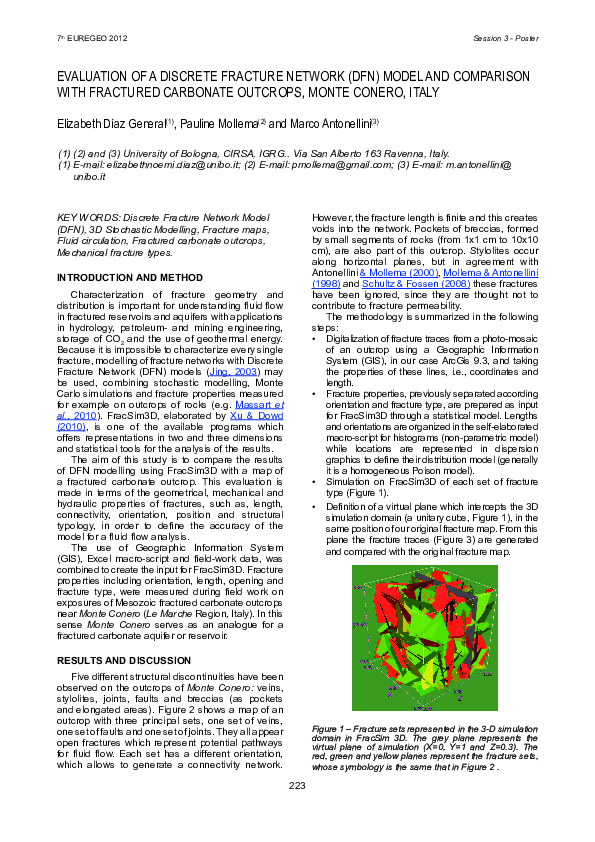 (PDF) Evaluation of a Discrete Fracture Network (DFN) Model and ...
