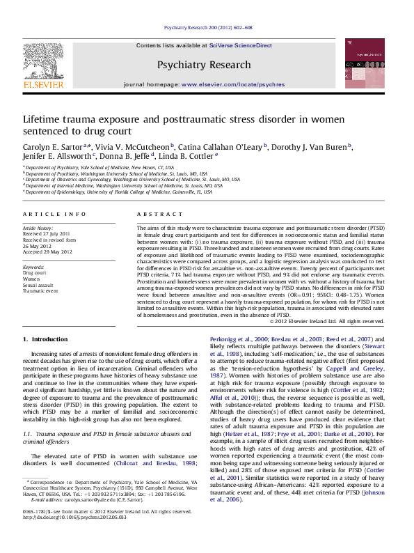 (PDF) Lifetime trauma exposure and posttraumatic stress disorder in ...