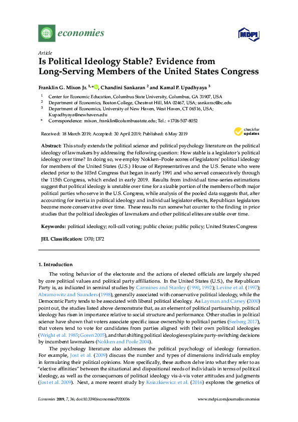 (PDF) Is Political Ideology Stable? Evidence from Long-Serving Members ...