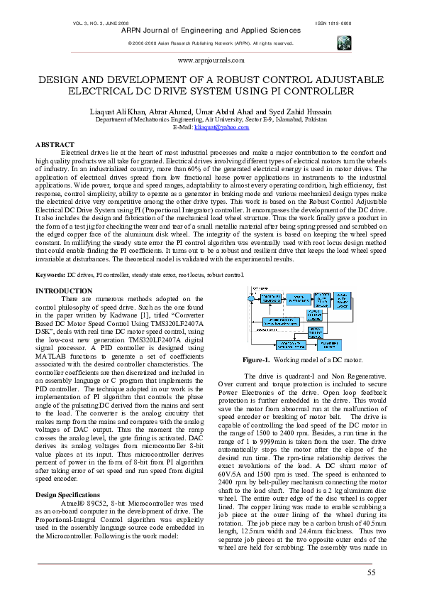 (PDF) Design and Development of a Robust Control Adjustable Electrical ...