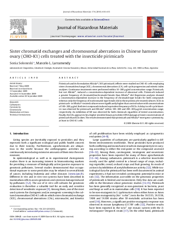 (PDF) Sister chromatid exchanges and chromosomal aberrations in Chinese ...