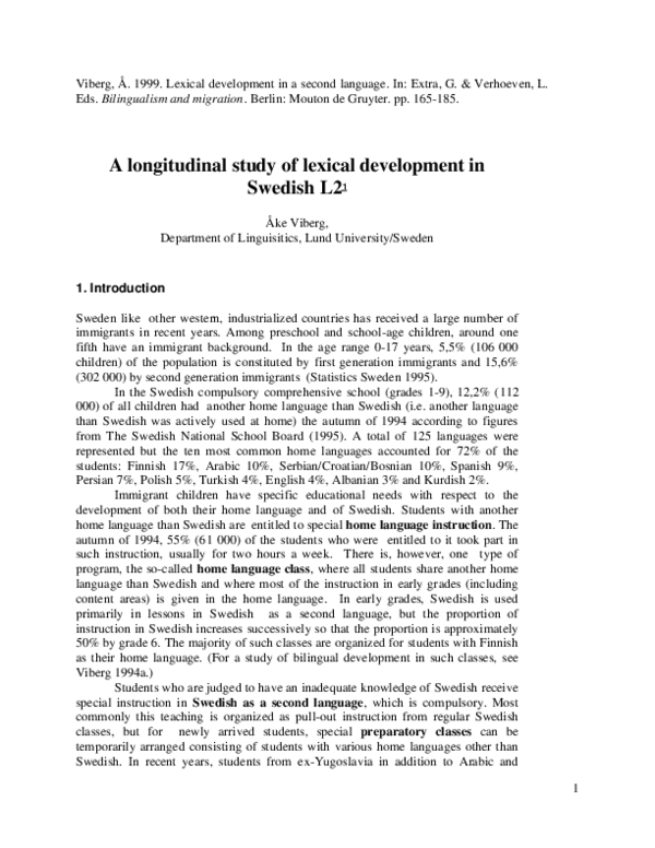 (PDF) Lexical development in a second language