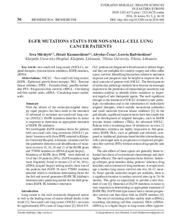 (PDF) EGFR Mutations Status For Non-Small-Cell Lung Cancer Patients