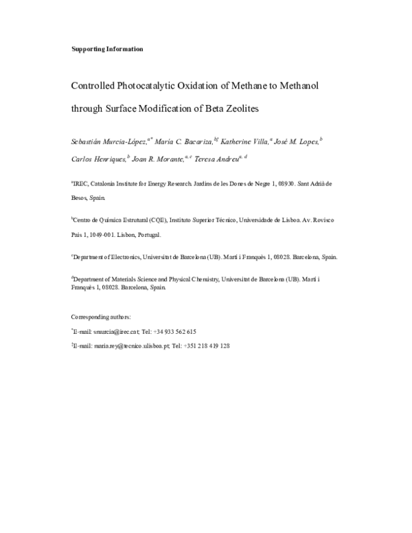 (PDF) Controlled Photocatalytic Oxidation of Methane to Methanol ...