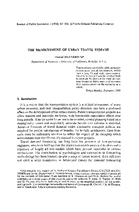 the measurement of urban travel demand paper cover thumbnail