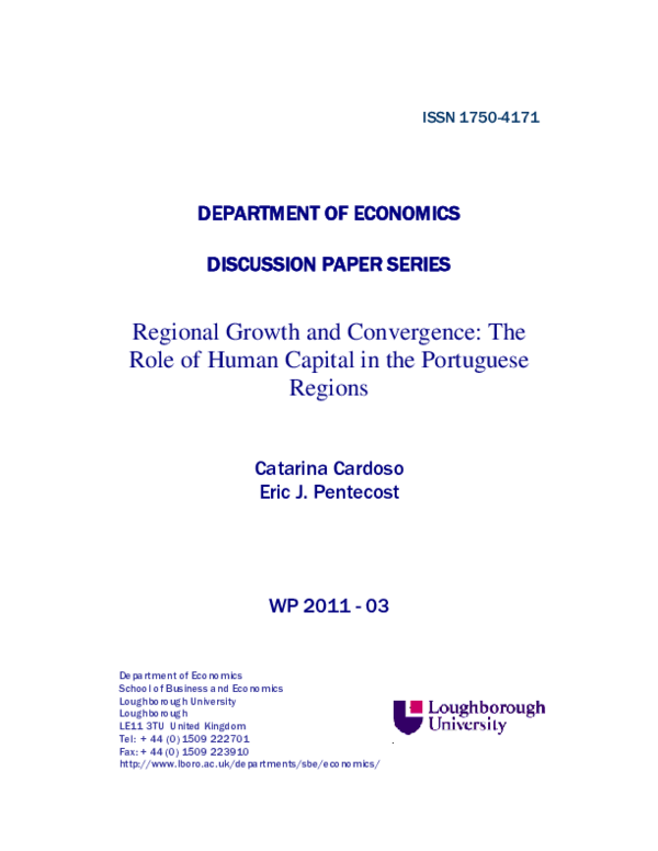 (PDF) Regional Growth and Convergence: The Role of Human Capital in the ...