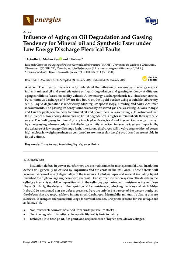 (PDF) Influence of Aging on Oil Degradation and Gassing Tendency for ...