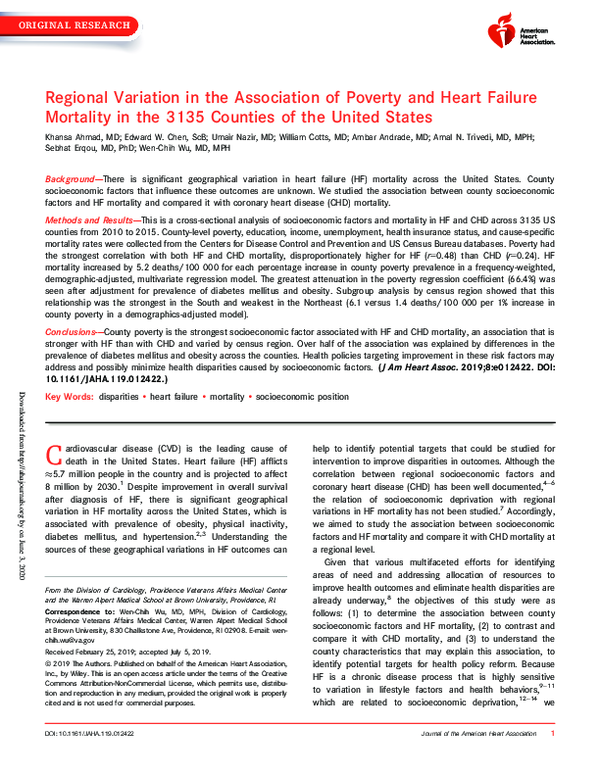 (PDF) Regional Variation in the Association of Poverty and Heart ...